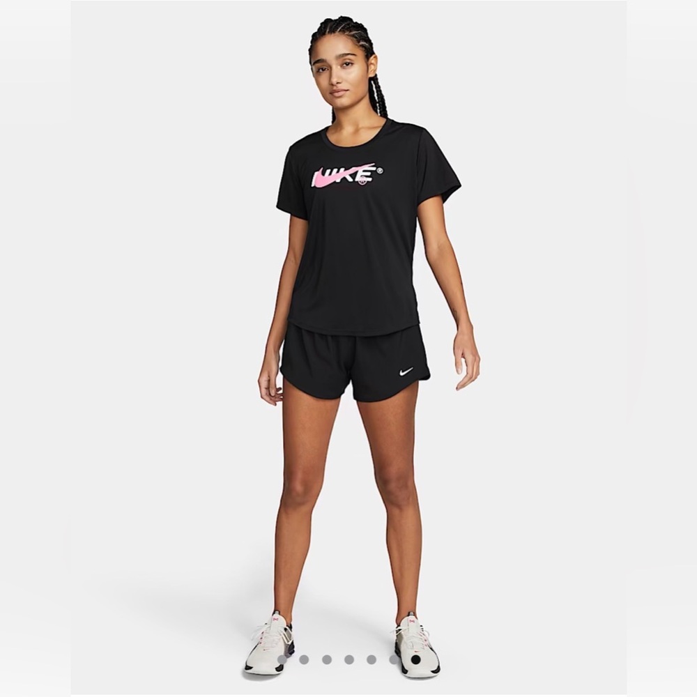 Nike Women's Dri-Fit Mid-Rise Brief-Lined Shorts Black XS Running Athleisure Gym